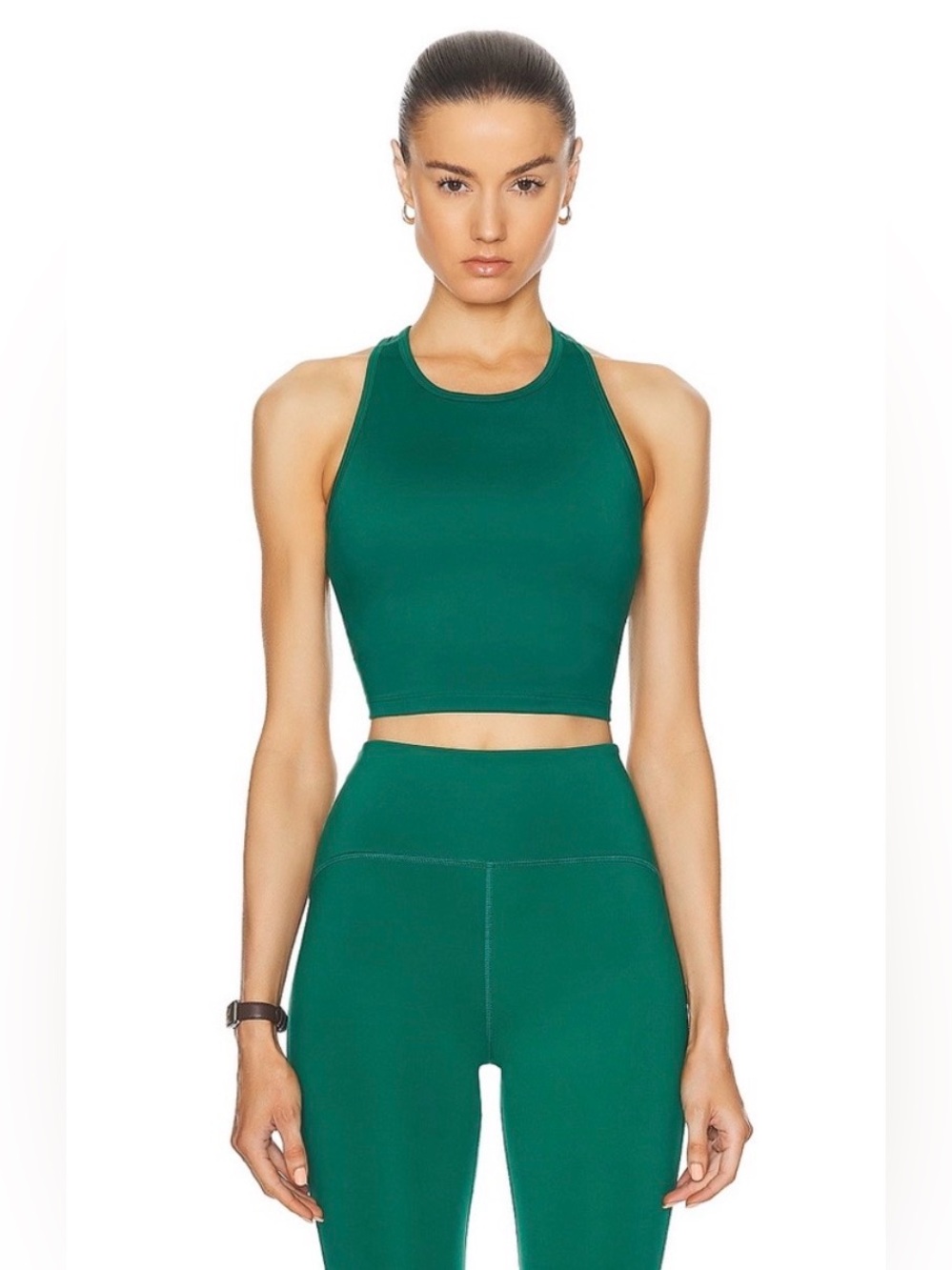 Beyond Yoga Power Beyond Strive Cropped Tank in Meadow Green - Size Large - Picture 2 of 7